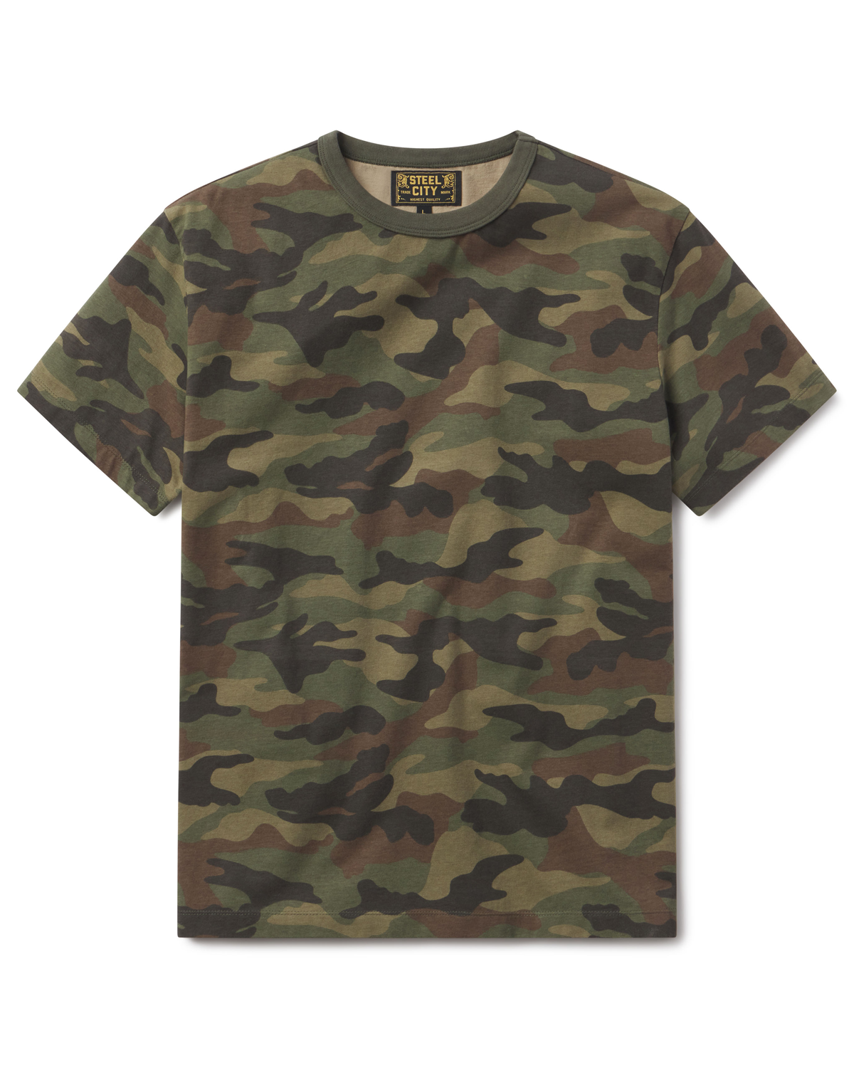 Green Army Camo Tee | Steel City Brand | Basic Essential T-Shirt