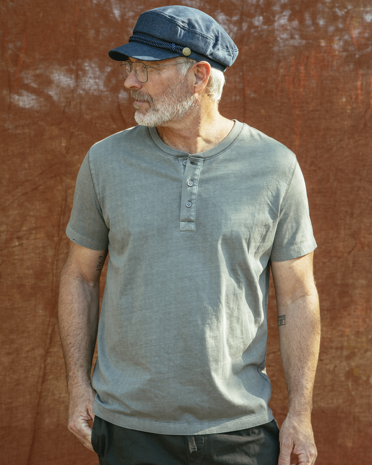 Henley Tee | Steel City Brand | Basic T-Shirt | Soft Garment Dyed