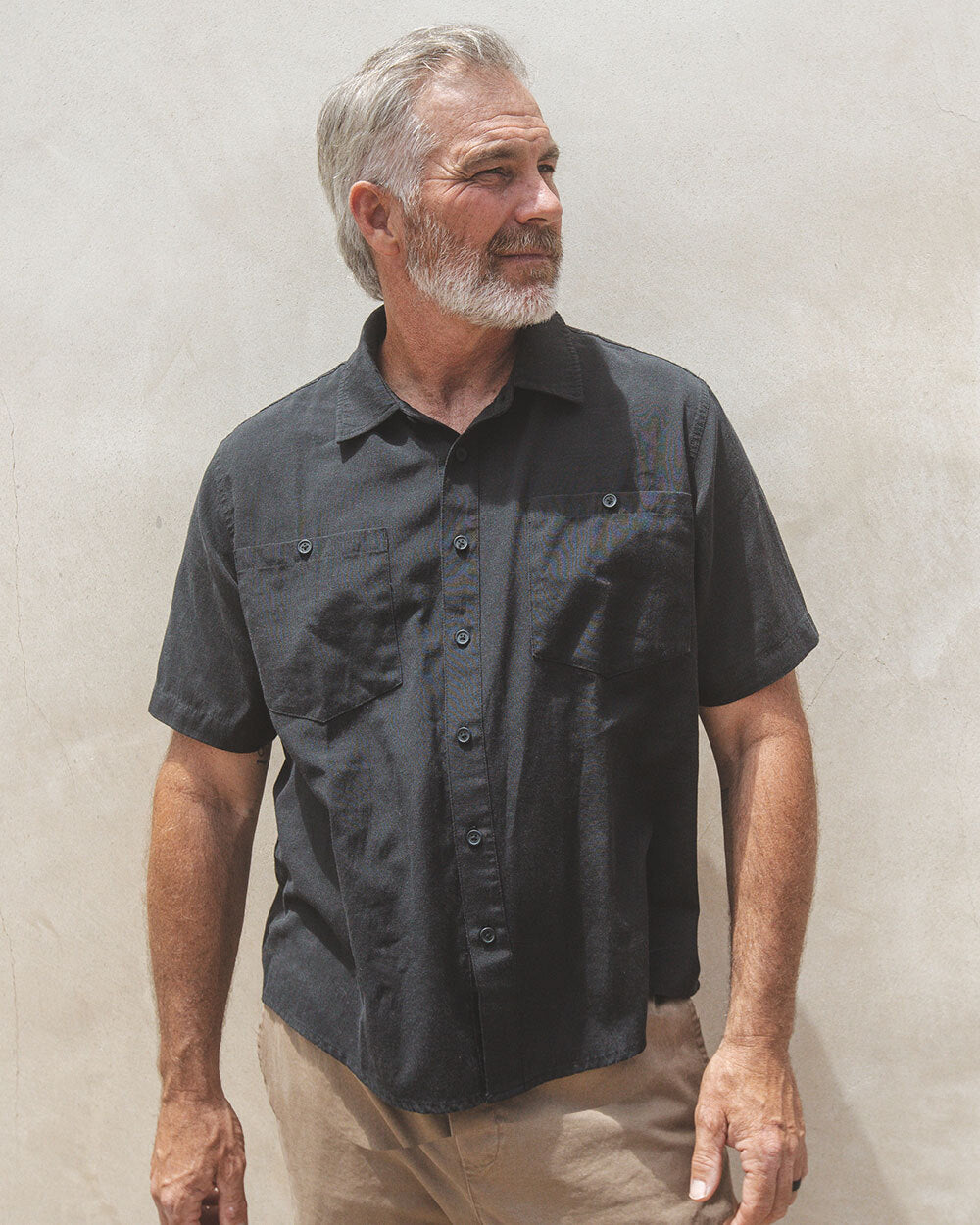 dress shirt with pocket Twill Cotton Short Sleeve Oxford Shirt | Button Up
