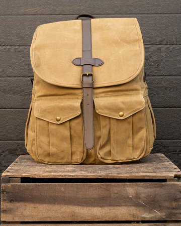 Vintage Oil Waxed Canvas Backpack | Steel City Brand | Travel Bag
