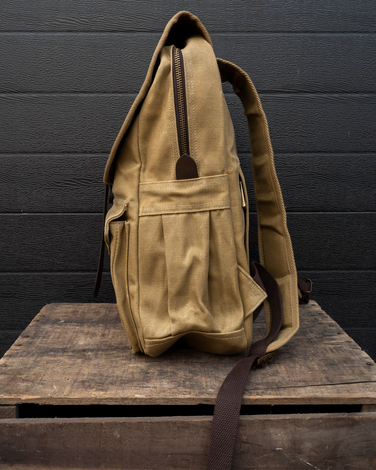 canvas and leather military backpack Army for Men Army Green Canvas Mens Backpacks Canvas Satchel Backpack Bag 30cm (w) x 11cm (d) x 45cm (h) Closure Type Military Style Canvas Backpack