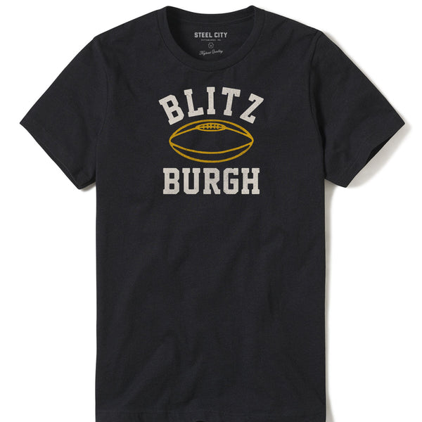 Blitz Burgh T-Shirt | Steel City Brand | Pittsburgh Football Tee XXL / Black | Pittsburgh Gifts