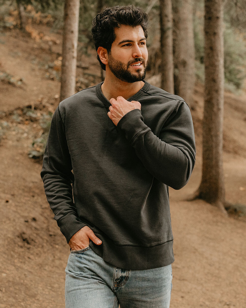 VINTAGE CREWNECK SWEATSHIRT - TRIBLEND TERRY - GREY HEATHER