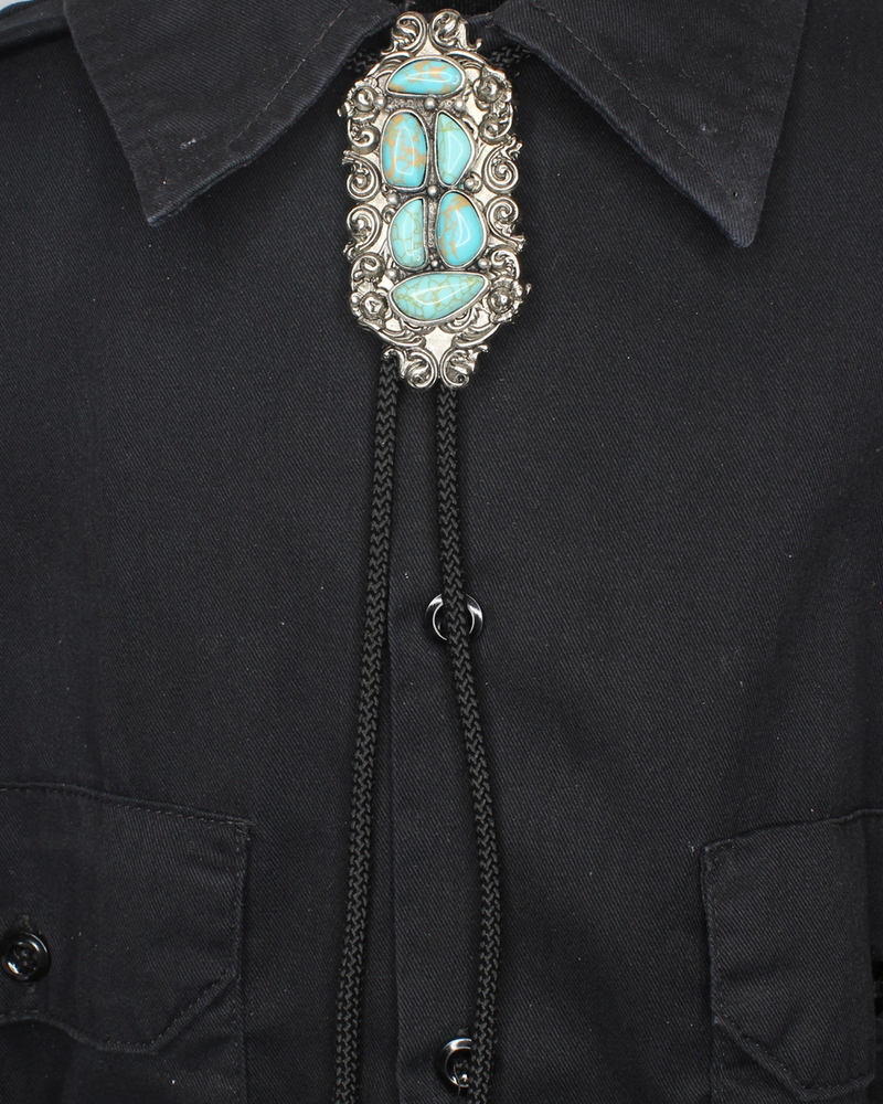 Turquoise and Silver Bolo Tie