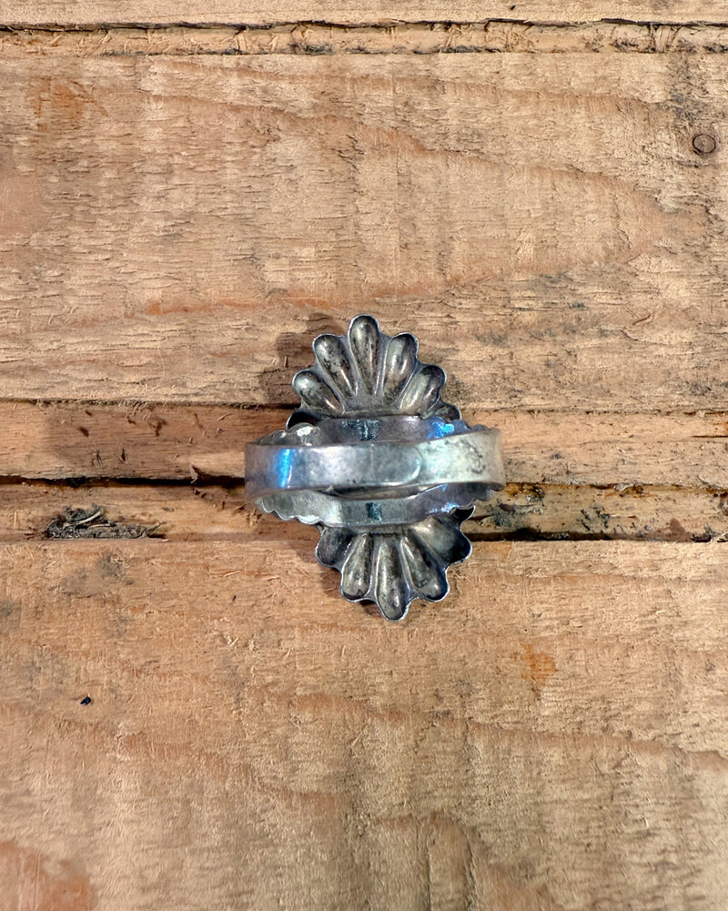Sterling Silver Navajo Old Pawn Jade Ring