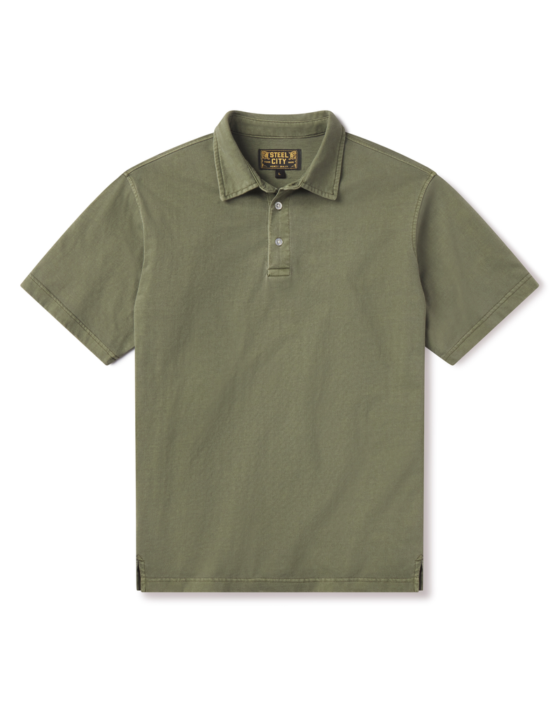 Cotton Short Sleeve Polo Shirt | 3 Button Up Collar | Steel City Brand