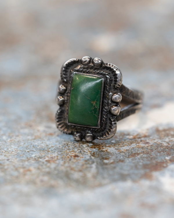 Sterling Silver Navajo Jade Ring