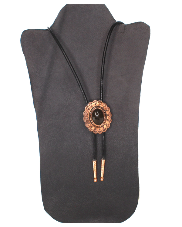 Southwestern Copper Concho Bolo Tie