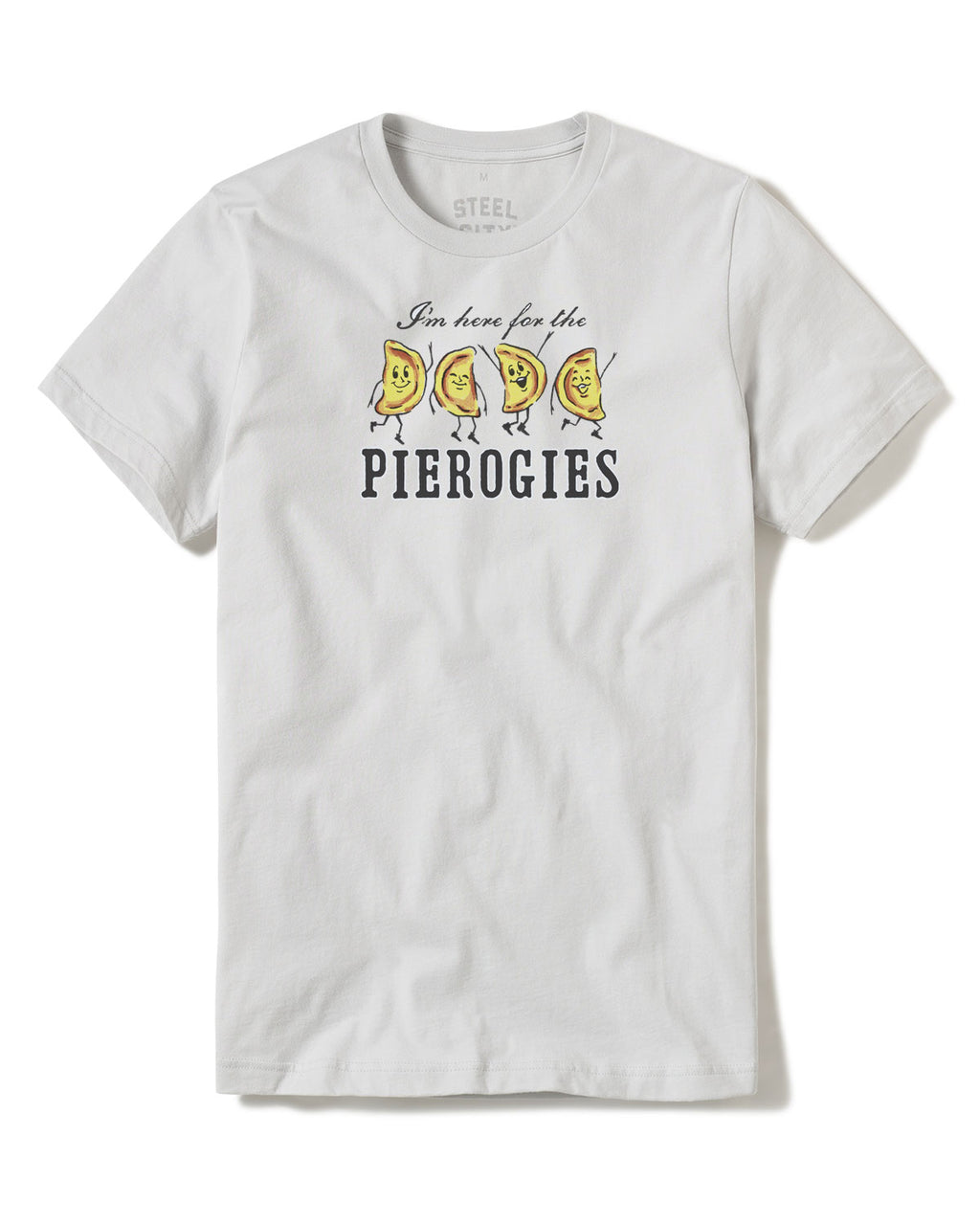 Pittsburgh Steelers Pierogi Kickoff T-Shirt from Homage. | Officially Licensed Vintage NFL Apparel from Homage Pro Shop.