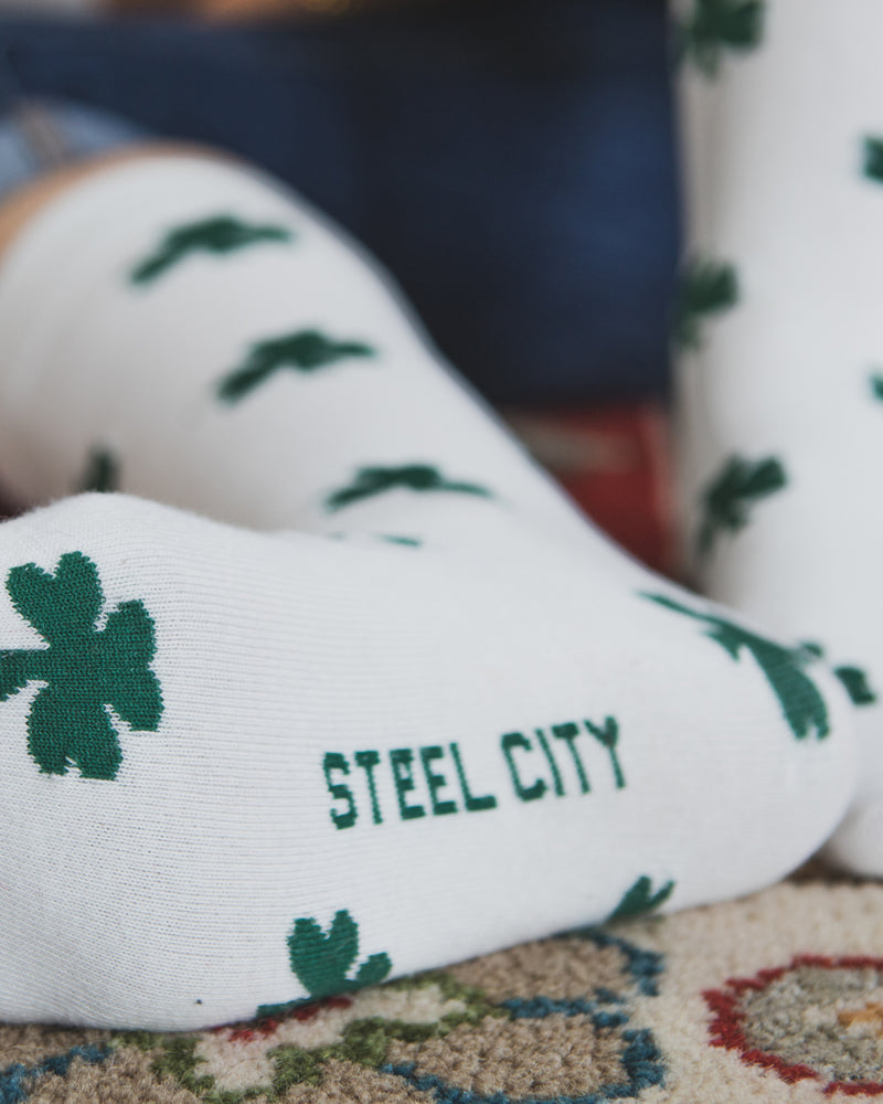 Green Steel City Bottom of Shamrock Socks