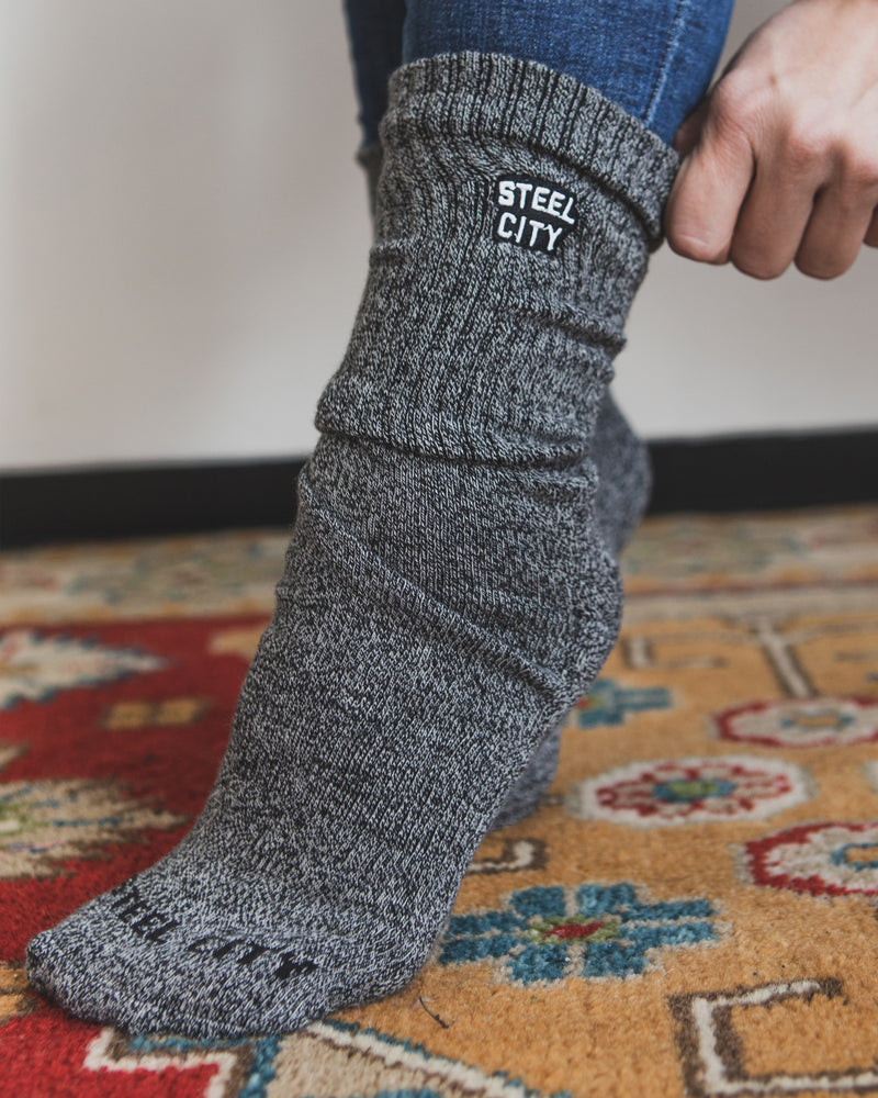 Steel City Logo Marled Gray Socks
