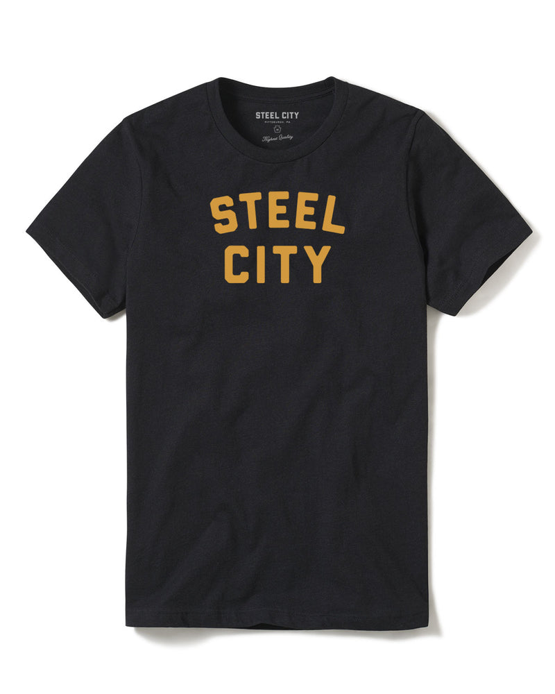 Diktere af korn Steel City Logo - Black & Gold Tee | Steel City Brand | Pittsburgh Shirt