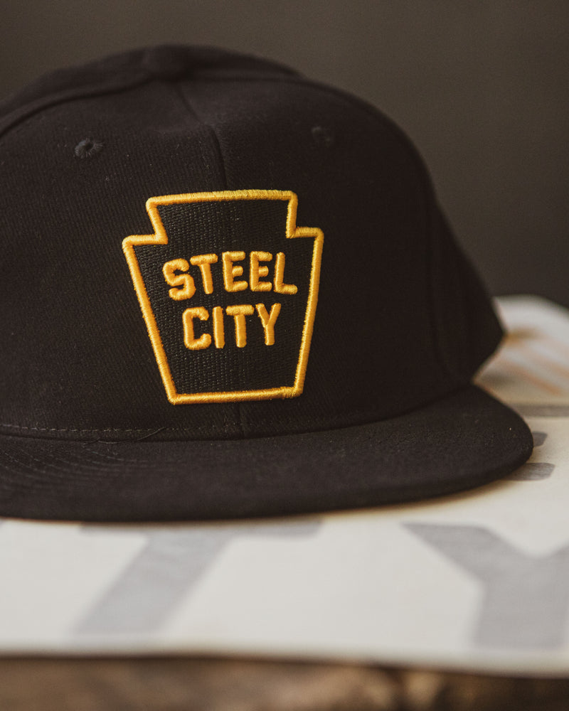 Steel City Keystone Patch on Black Hat
